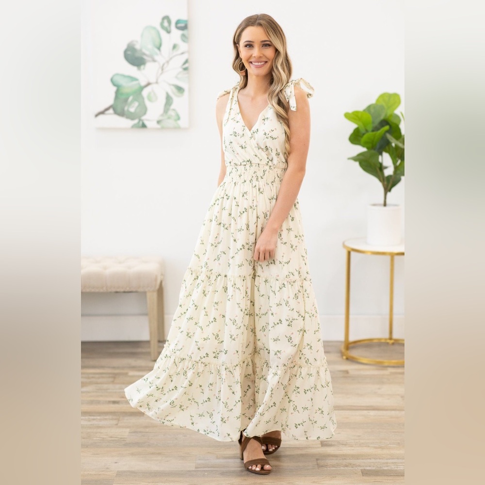 White Floral Maxi Dress